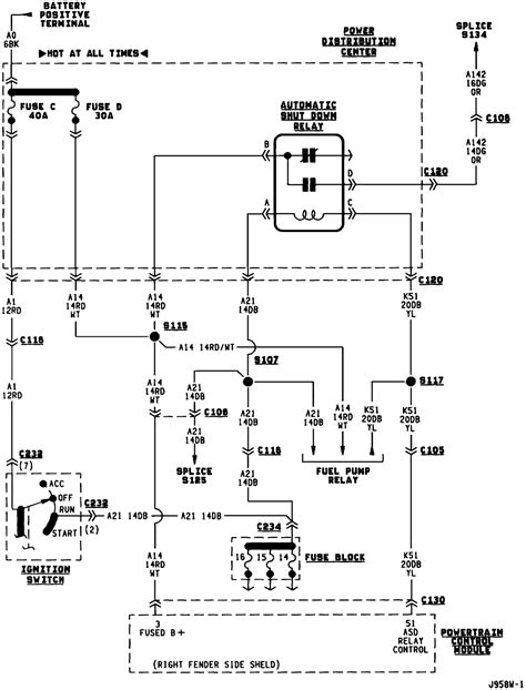 1994 dodge dakota 2.5l power distribution box wiring diagram|dodge dakota wiring diagram.